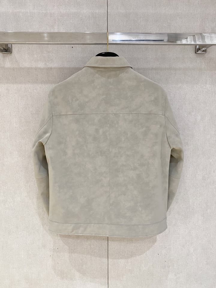Dior Leather Jacket – 2025SS/FW Collection in Light Gray Suede Jacket