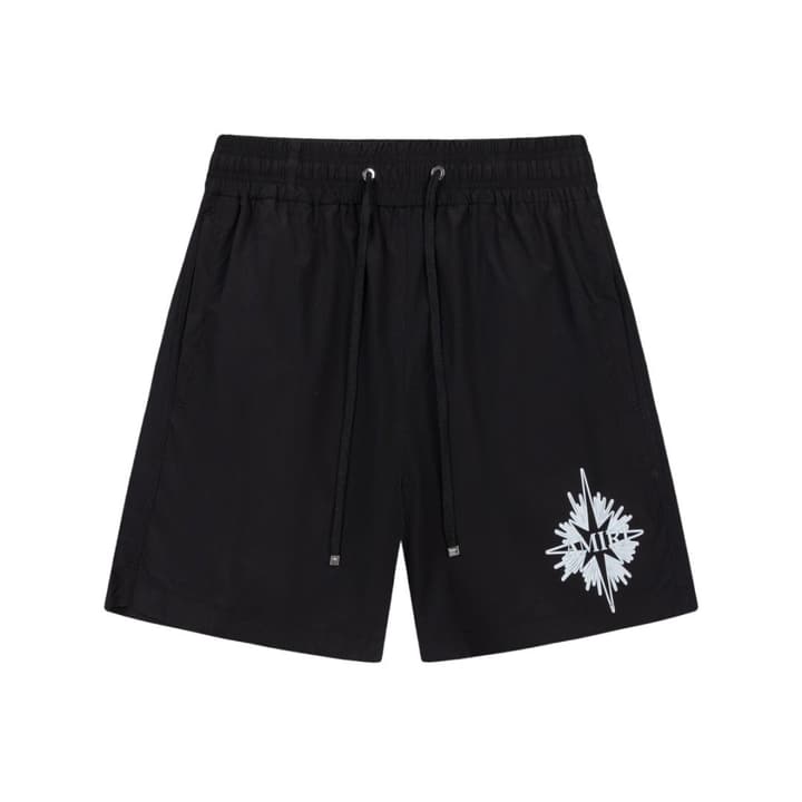 Amiri Logo Print Swim Trunks in Black