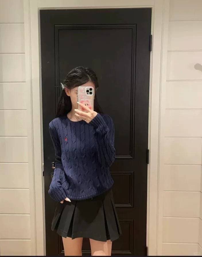 Ralph Lauren Cable Knit Loose Sweater in Beige