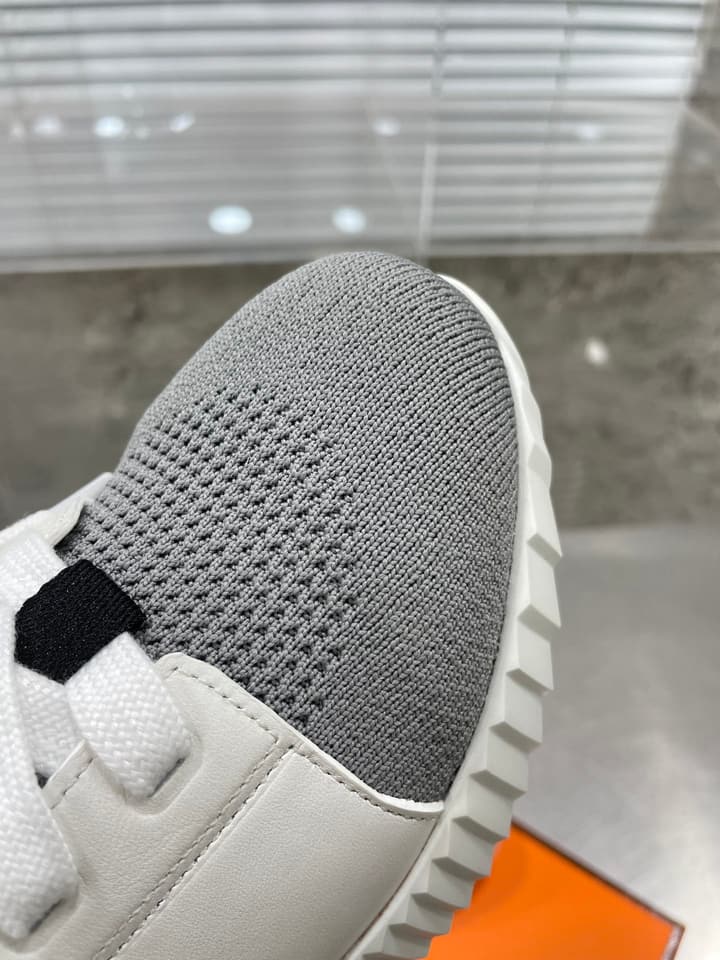 Hermès Sport Sneakers – Iconic Orange Edge in Black Knit With Black Laces