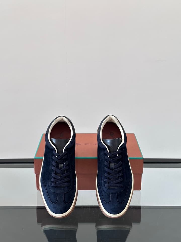 Loro Piana WeekendWalk Suede Sneakers in Cream Suede
