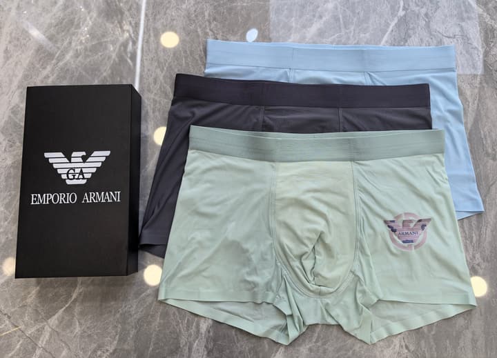 Armani Men's Ice Silk Seamless Underwear 3-Pack