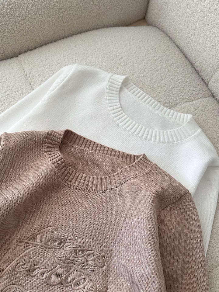 Louis Vuitton Embroidered Knit Sweater in Khaki