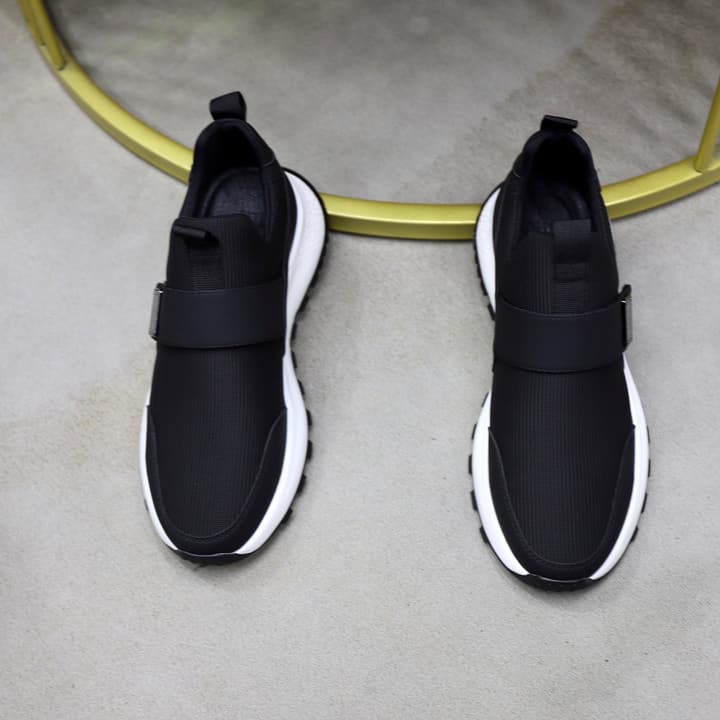 Boss Men's Knit Sneakers in Black Laced