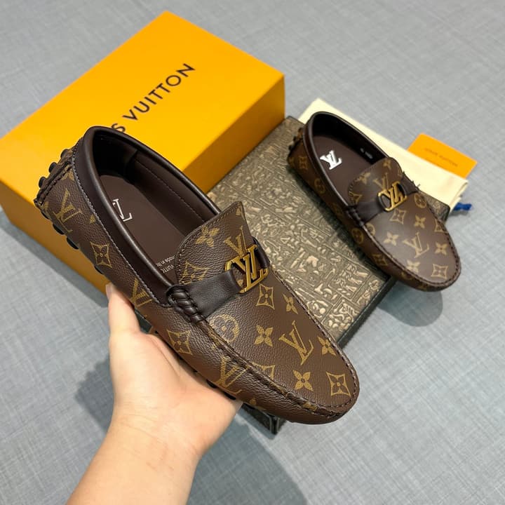 Louis Vuitton Men's Monogram Driving Shoes in Black