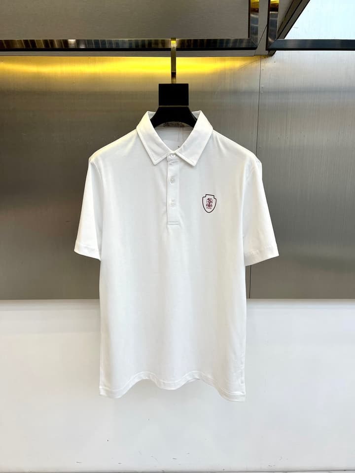 Brunello Cucinelli Short-Sleeved Polo Shirt – 2026 Spring/Summer Collection in Classic Black