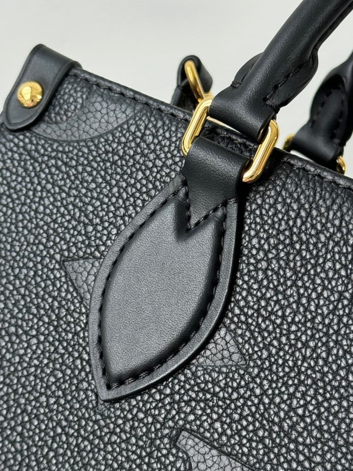 Louis Vuitton OnTheGo Small Tote Bag in Black Contrasting Monogram With Red Lining