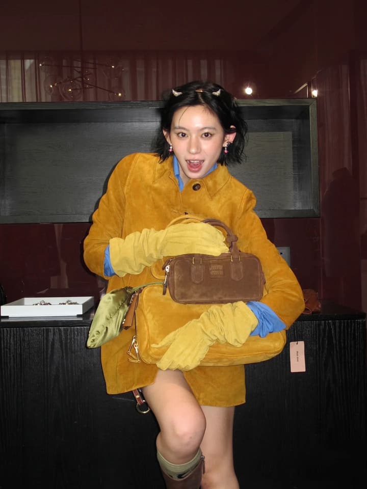 Miu Miu Suede Bowling Bag