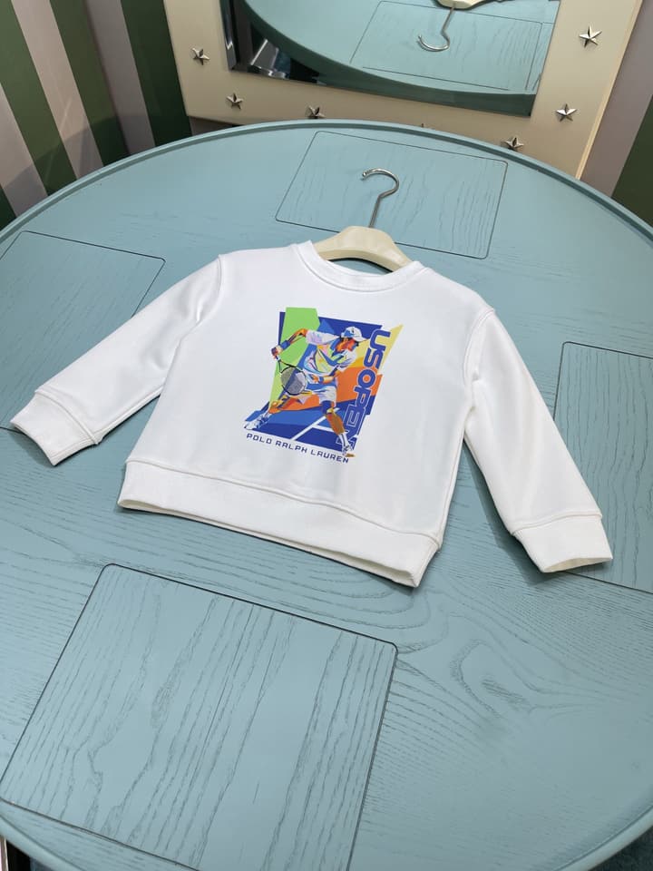 Ralph Lauren Kids Crewneck Sweatshirt – 2025AW in White With Graphic Print