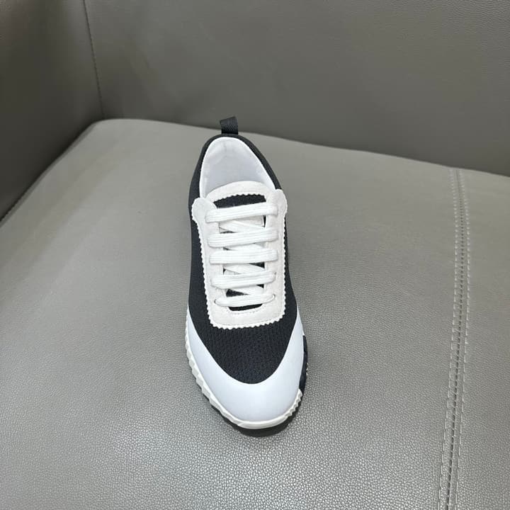 Hermès Bouncing Tech Mesh Sneakers in Black And White
