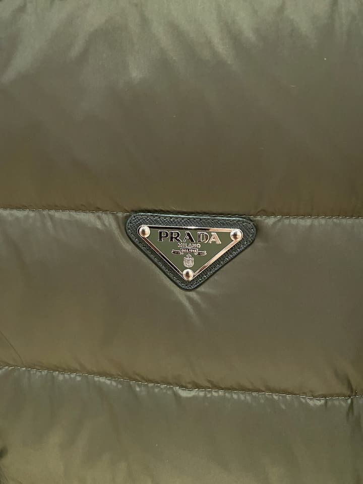Prada Spliced Knit Down Jacket – FW2024 in Black Knit Down Jacket