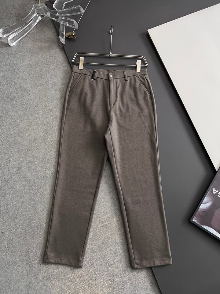 Prada Men's Cashmere Casual Trousers – 2025 Collection in Charcoal Gray