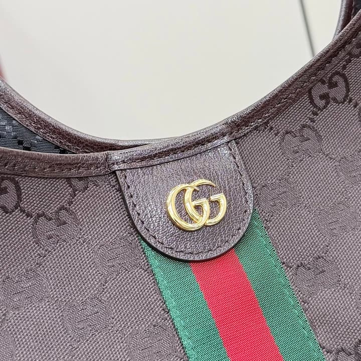Gucci Giglio GG Canvas Tote Bag – 2026 Spring/Summer Collection in Dark Brown GG Canvas