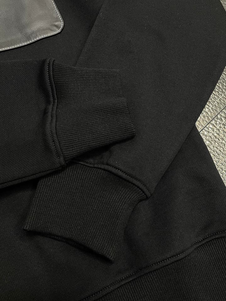 Hermès Men's Premium Casual Sweatshirt in Dark Grey/black With Flap Pocket