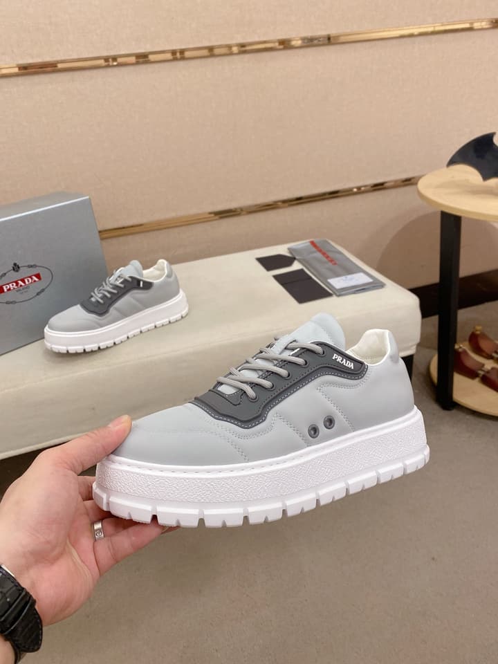 Prada Men's Waterproof Air Cushion Sneakers in Dark Grey