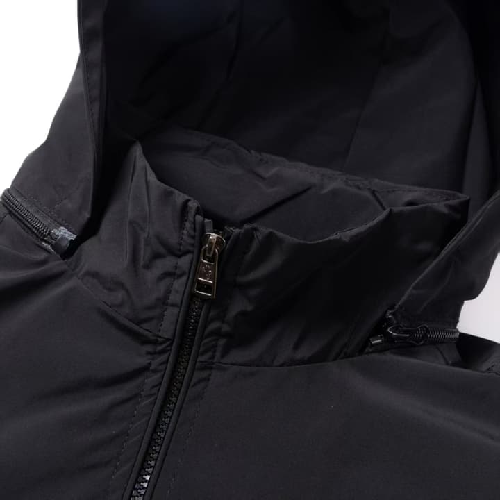 Moncler Classic Maya Hooded Windbreaker Jacket in Solid Black