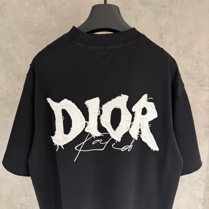 Dior Patchwork Embroidered Short-Sleeve T-Shirt in Black