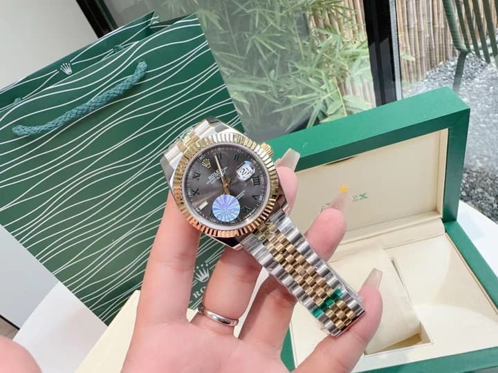 Rolex Datejust Two-Tone Green Watch