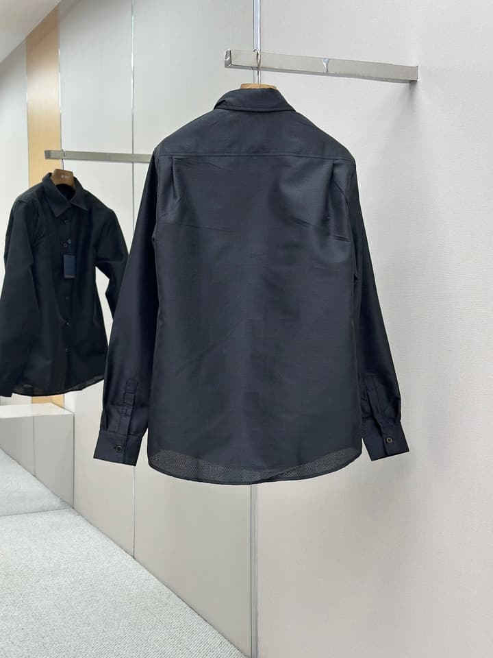 Louis Vuitton Jacquard Long Sleeve Shirt – 25SS in Dark Gray Jacquard