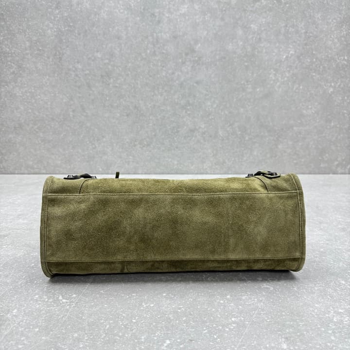 Balenciaga Le City Medium Suede Shoulder Bag in Caramel Suede