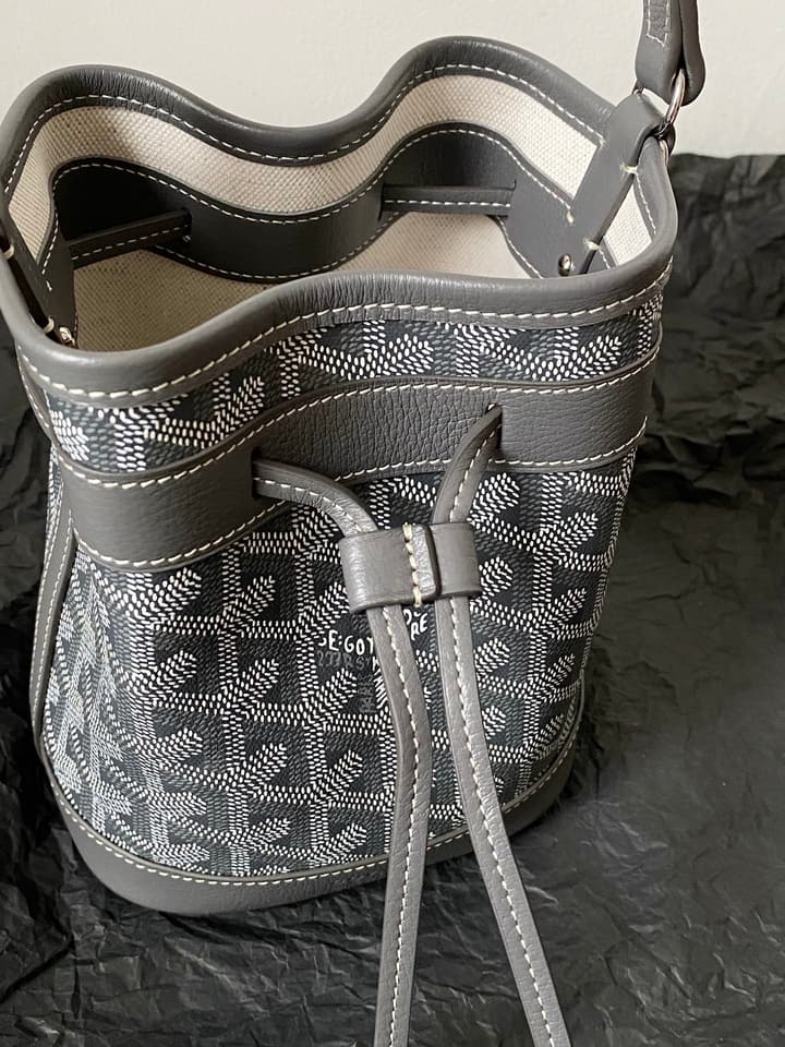 Goyard Petit Flot Mini Bucket Bag in Grey Goyardine