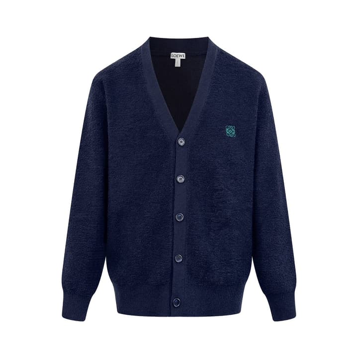 Loewe Anagram Embroidered Wool Cardigan