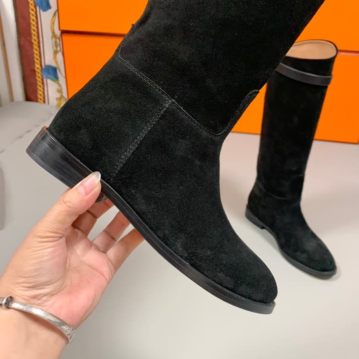 Hermès Classic Knight Riding Boots – Autumn/Winter in Black Suede Riding Boot