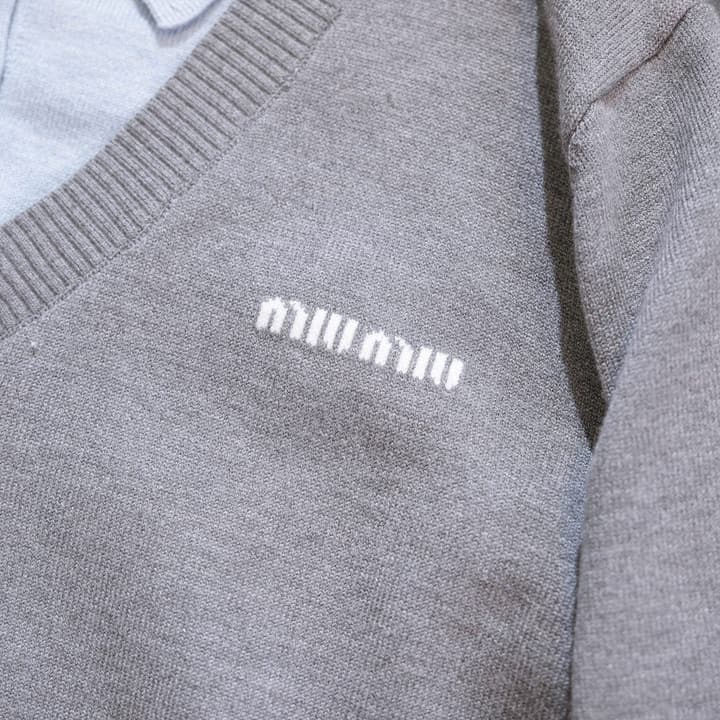 Miu Miu Wool Blend Faux Two-Piece Sweater – 25FW