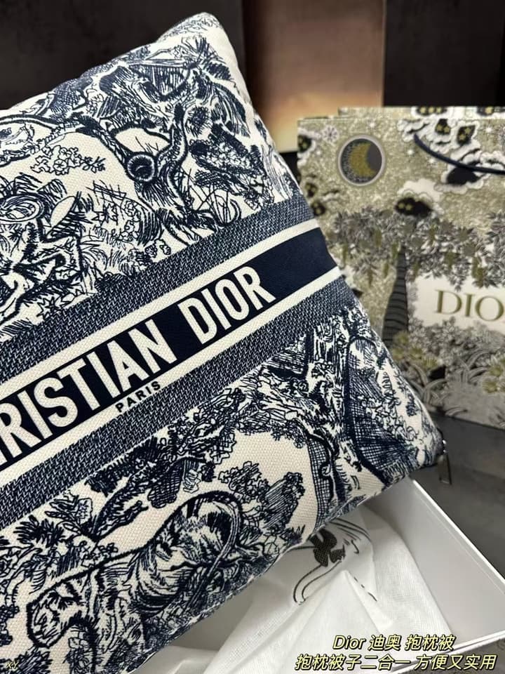 Dior Pillow Blanket Cushion in Black And White Oblique