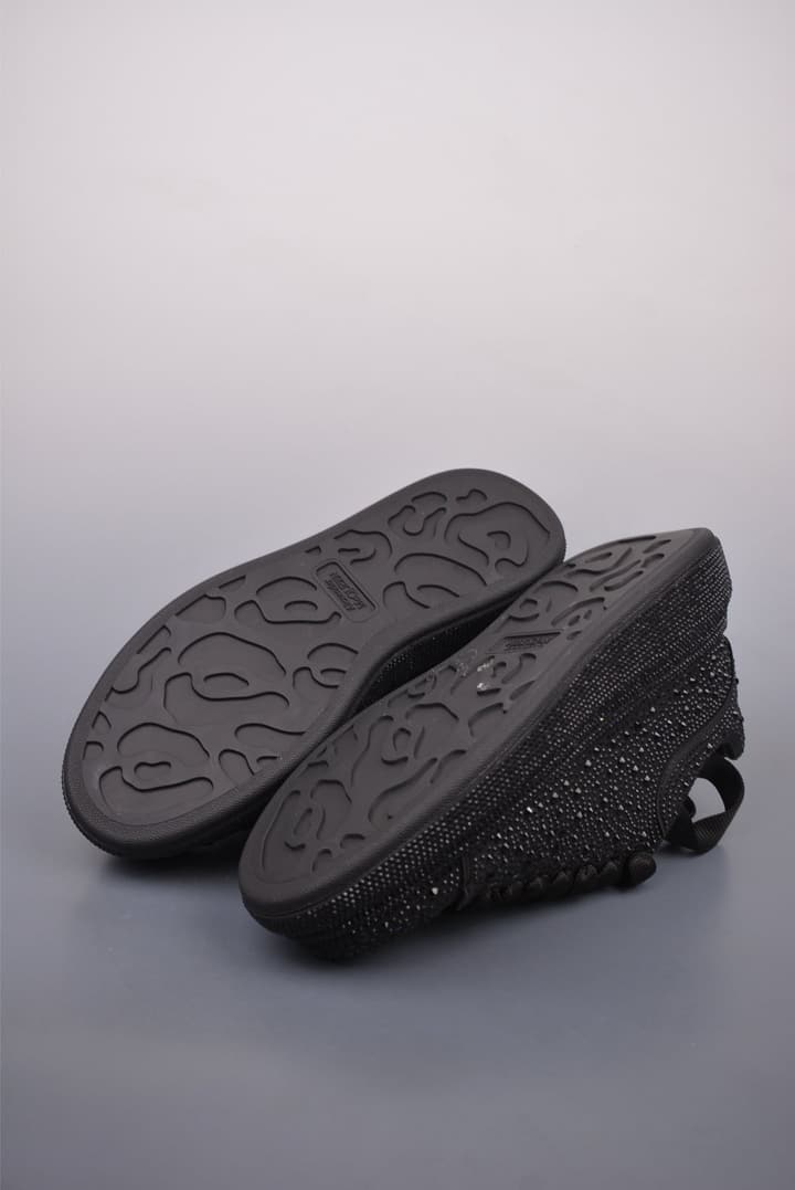 Alexander McQueen Rhinestone Sneakers in All Black Embossed