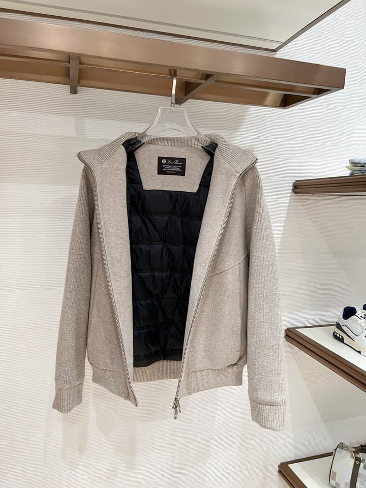 Loro Piana Knit Blend Down Jacket – 25FW in Dark Heather Gray