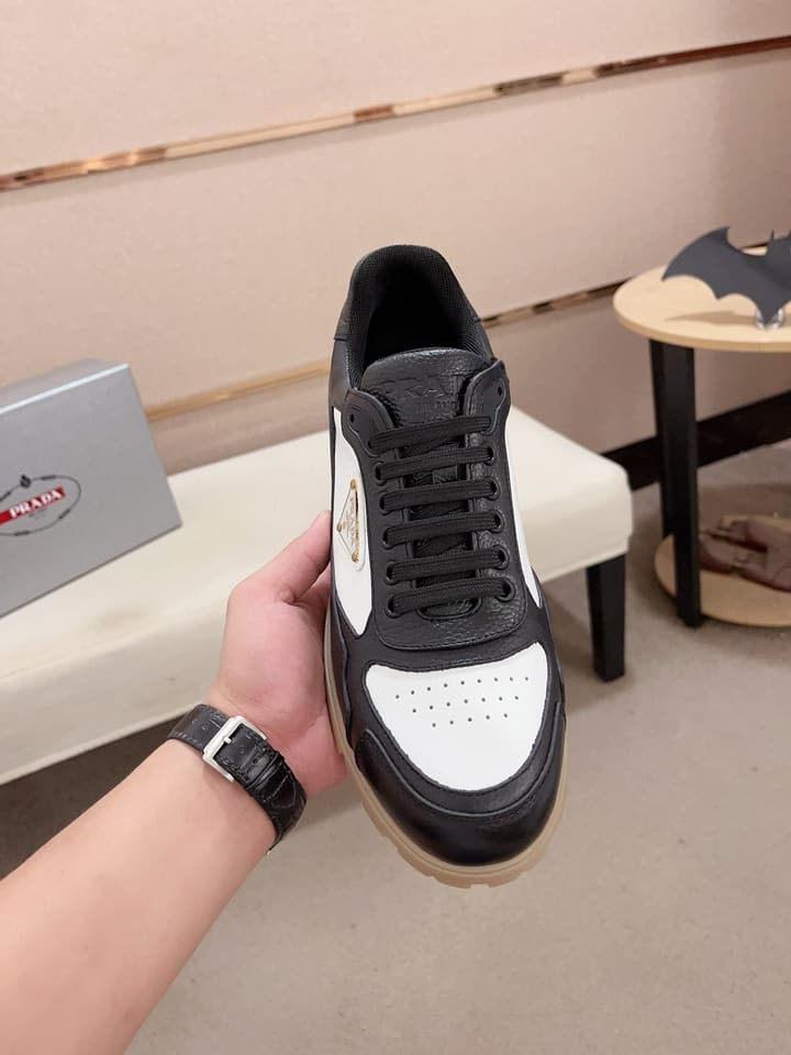 Prada Men's Air Cushion Sneakers in Beige Suede