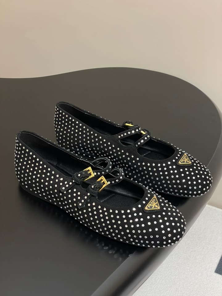 Prada Rhinestone Mary Jane Ballet Flats – 25SS Collection