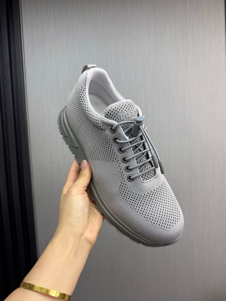 Prada Men's High-Quality Sneakers in Light Grey