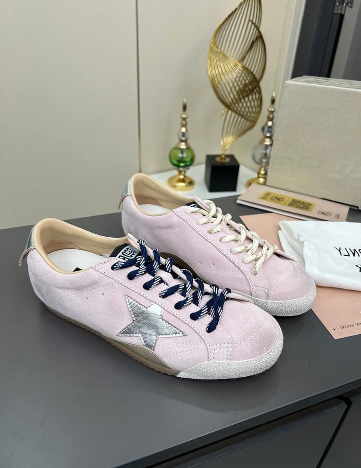 Golden Goose GGDB Star Distressed Sneakers in Black Suede