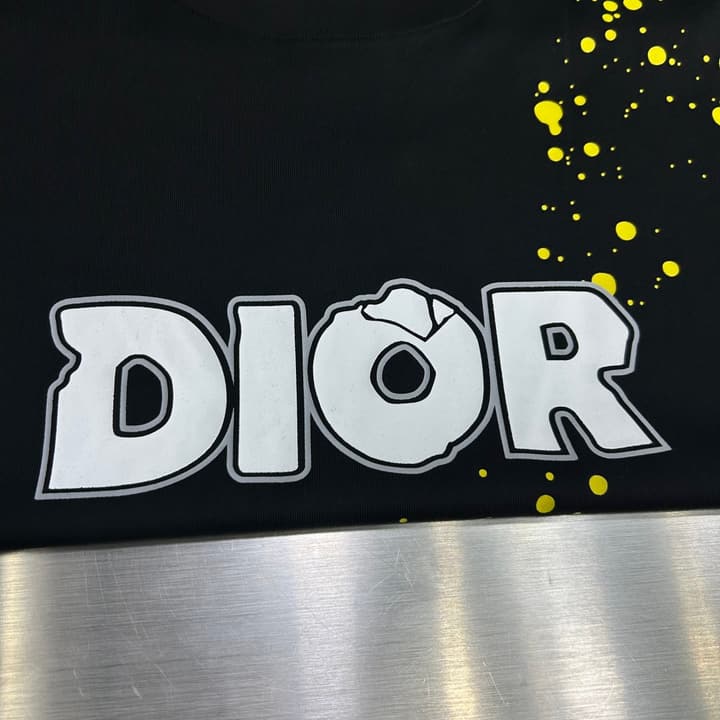 Dior 3D Logo High-Count Cotton T-Shirt – 2026SS in Black With Blue Graffiti Logo
