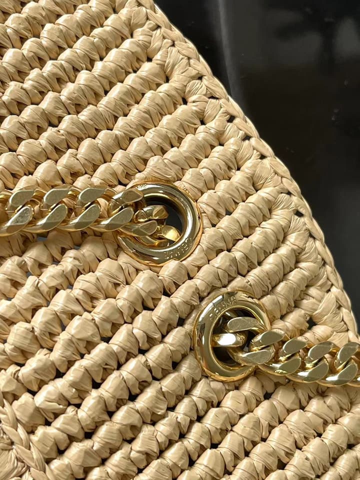Celine Teen Victoire Small Woven Handbag – 2025 Collection – 25SS in Beige Quilted