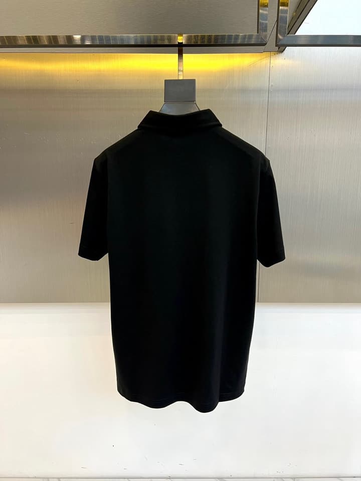 Brunello Cucinelli Short-Sleeved Polo Shirt – 2026 Spring/Summer Collection in Classic Black
