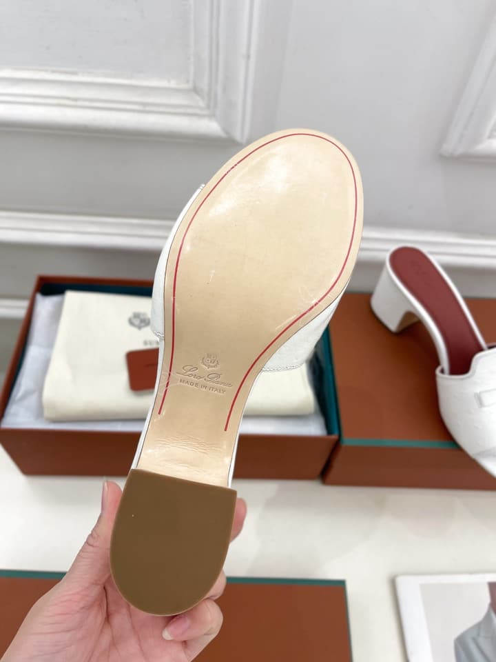 Loro Piana Summer Charms Ostrich Mules – 2025 Spring/Summer Collection in Black