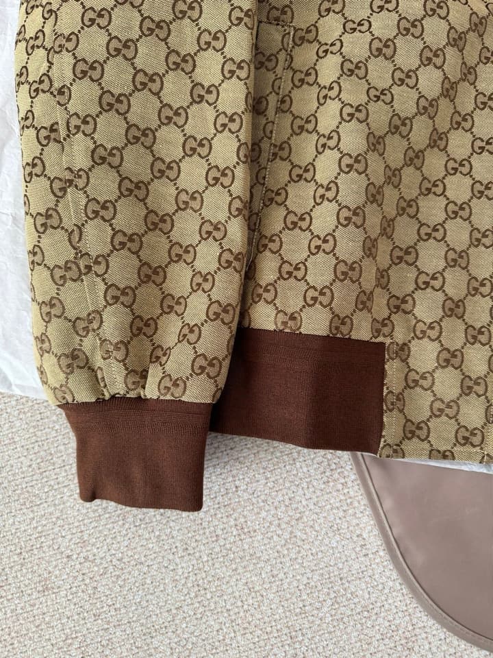 Gucci Double G Jacquard Canvas Bomber Jacket – FW25