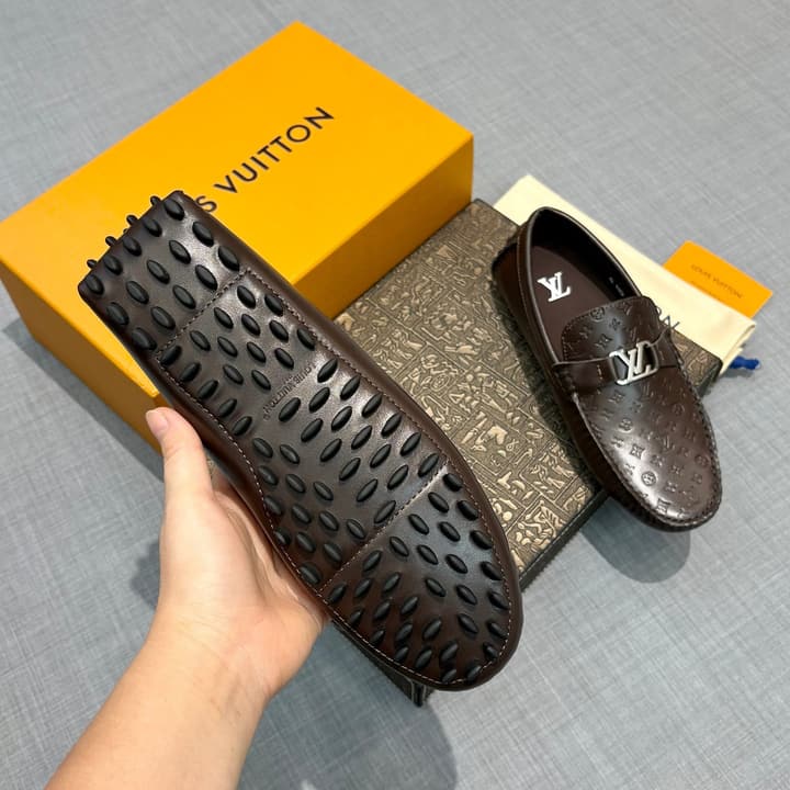 Louis Vuitton Men's Driving Shoes in Dark Blue