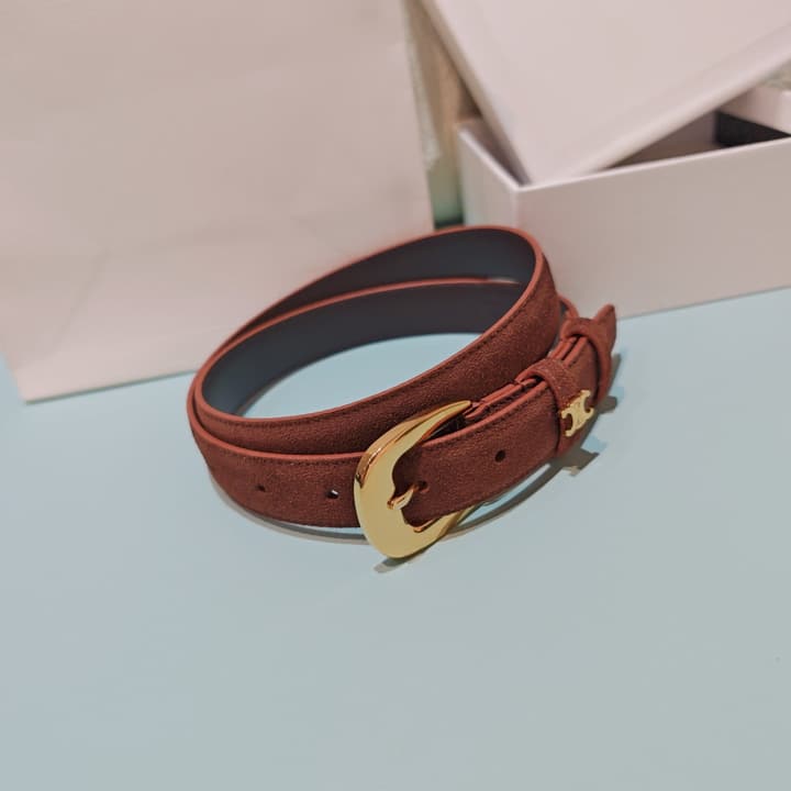 Celine 2.5cm Reversible Cowhide Belt in Classic Black