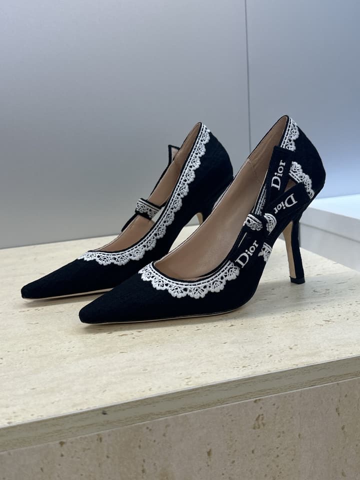 Dior J'Adior Dentelle Jelly Bow Pumps – 2026 Early Spring Collection in Black 6.5cm Heel