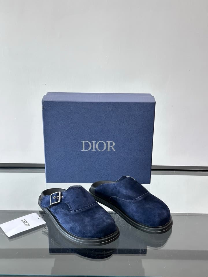Dior Oblique Closed-Toe Mules in Black