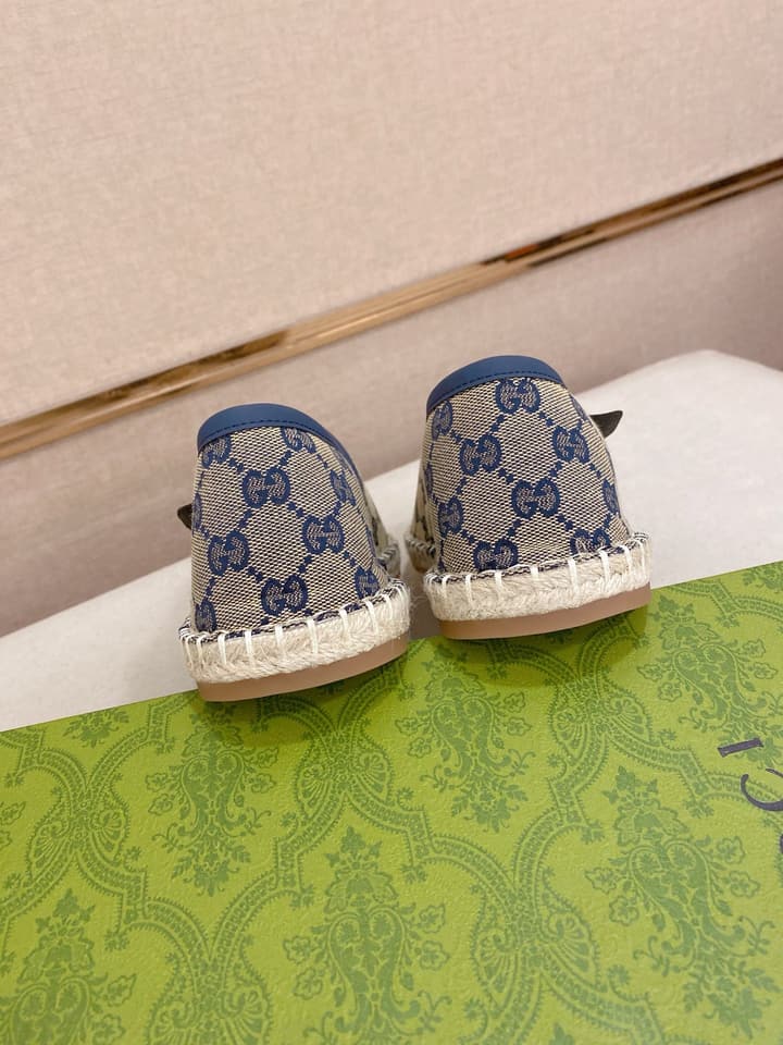 Gucci Men's Slip-On Loafers in Blue Monogram