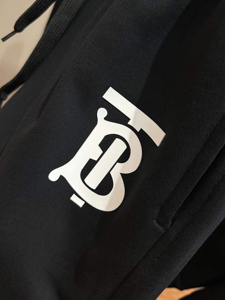 Burberry TB Monogram Cotton Sweatpants in Black Tb Logo Sweatpants