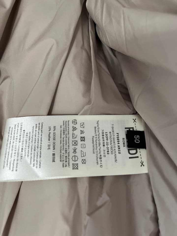 Fendi European Limited Edition Down Jacket in Cream White