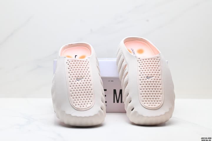 Nike Mind 001 Recovery Slide in Light Grey And Peach