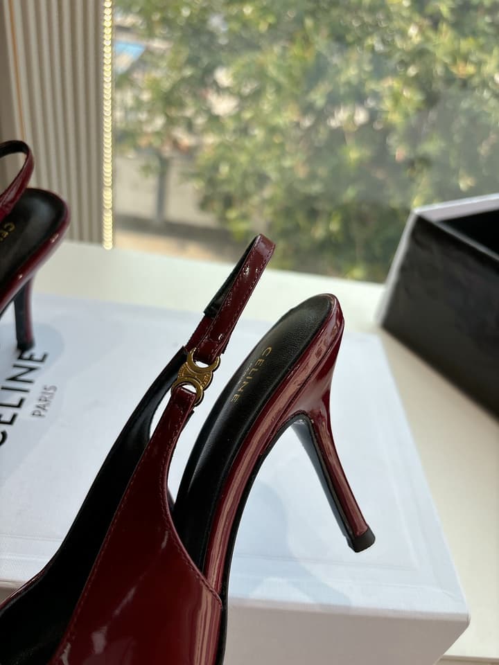 Celine Runner Platform Sneakers – 2025 Spring/Summer Collection in Burgundy Patent