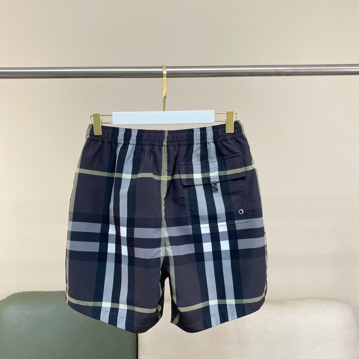 Burberry Check Men's Quick-Dry Swim Trunks in Beige